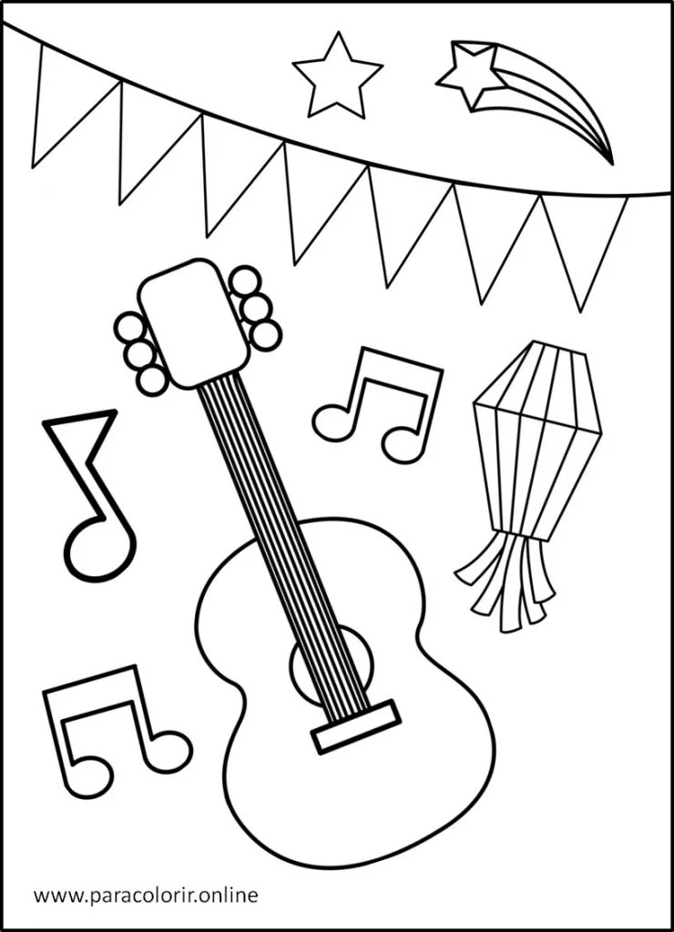 4 DESENHOS PARA COLORIR NO TEMA DA FESTA