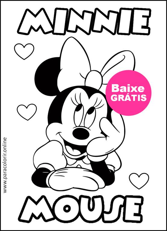 cabeça minnie para colorir