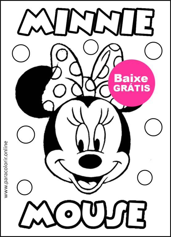 minnie para colorir rosto