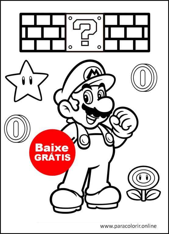 desenho de mario para colorir e imprimir