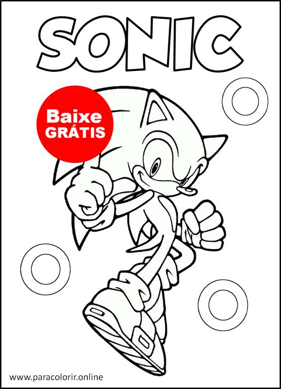 Desenho do Sonic para colorir