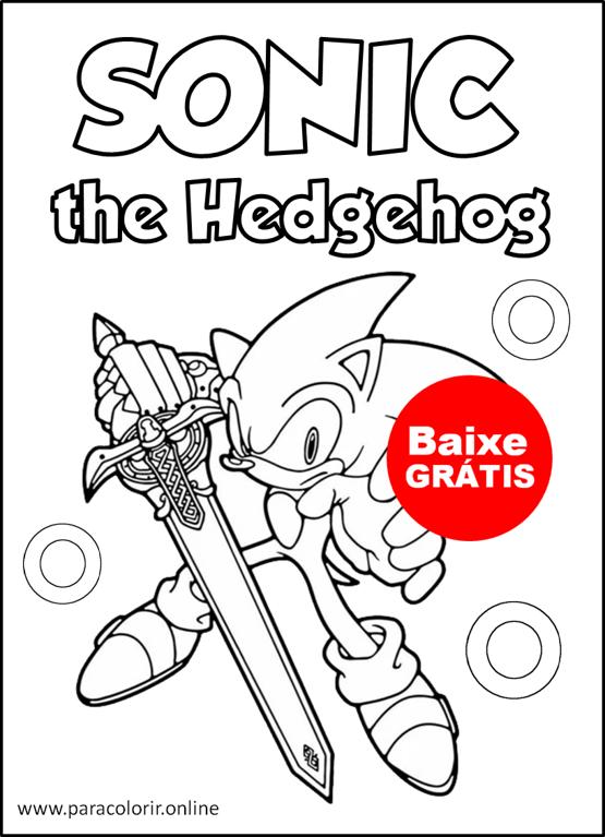 Sonic para colorir e imprimir