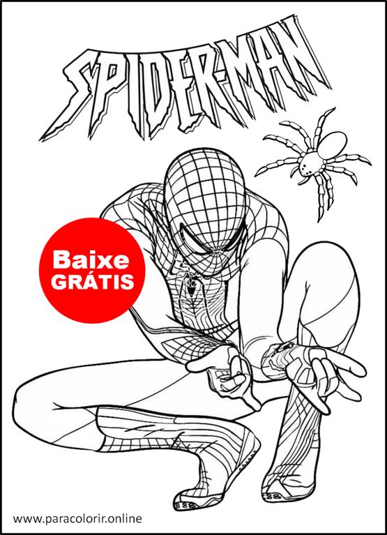 homem-aranha para colorir e imprimir