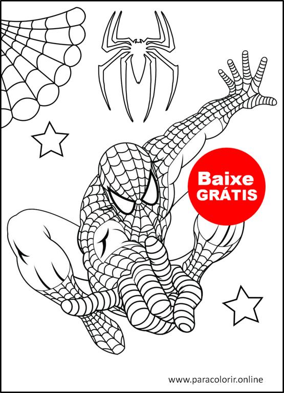 desenho do homem aranha para colorir e imprimir