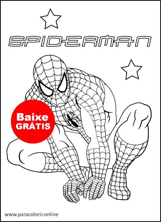 imagem do homem aranha para colorir