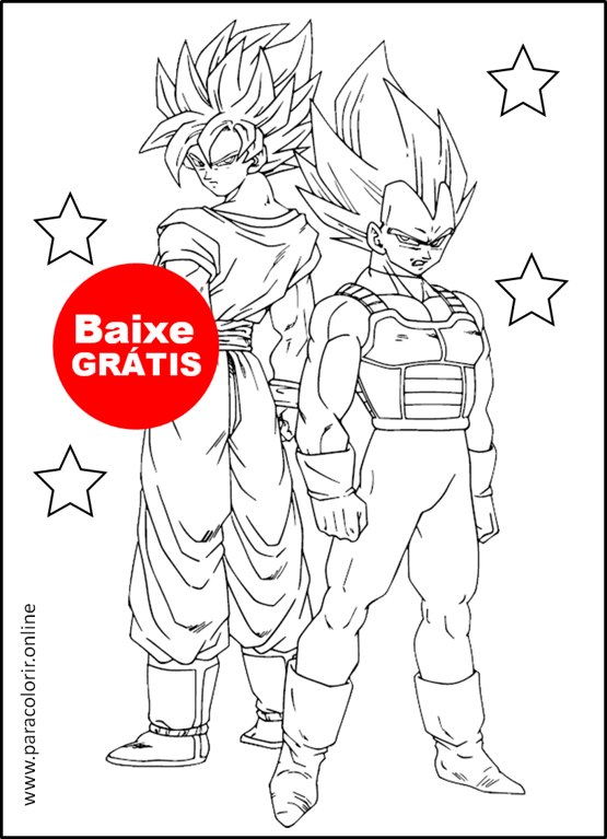 dragon ball z desenhos para colorir e imprimir