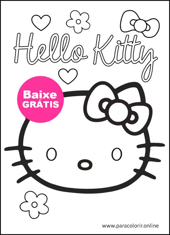 hello kitty desenho colorir