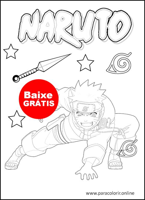 Desenho para colorir Naruto