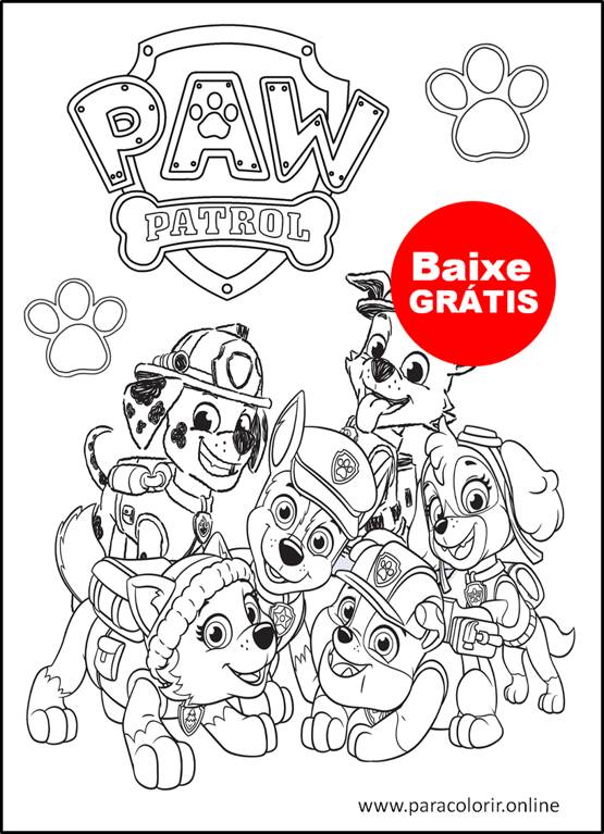 patrulha canina para colorir e imprimir