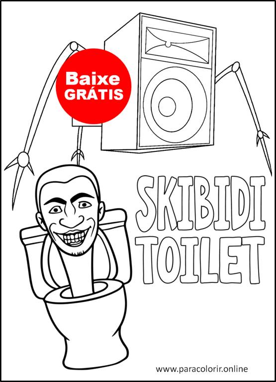 imagem skye skibidi toilet para colorir